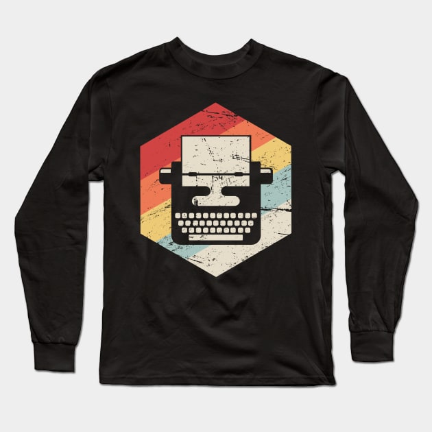 Vintage Typewriter | Funny Novelist Writer Gift Long Sleeve T-Shirt by MeatMan